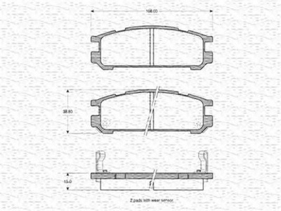 MAGNETI MARELLI 363702161009 -  Комплект тормозных колодок, дисковый тормоз